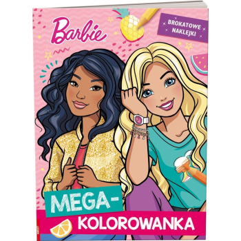 Barbie. Megakolorowanka. Brokatowe naklejki